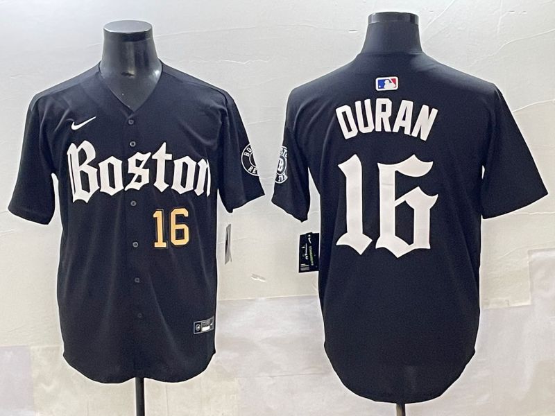 Men 2025 Boston Red Sox #16 Duran Black Five generations Joint Name Nike MLB Jersey style 6->boston red sox->MLB Jersey